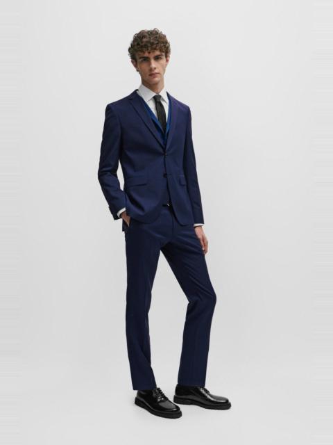 BOSS EXTRA-SLIM-FIT SUIT IN PATTERNED STRETCH WOOL