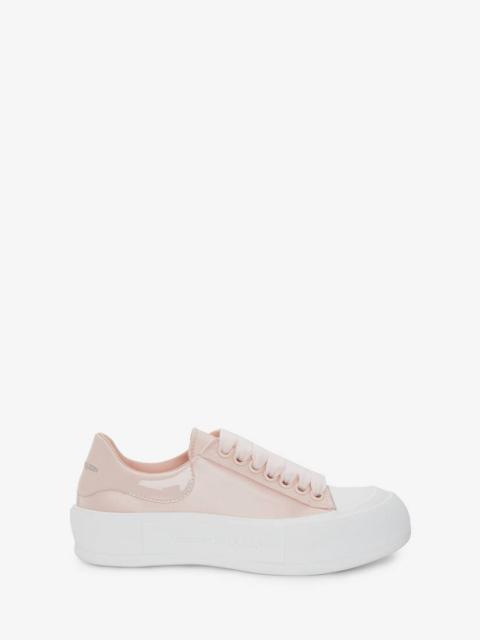 Deck Plimsoll in Tea Rose/white