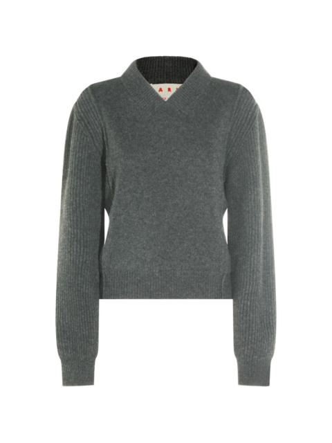 Marni ribbed-knit V-neck sweater
