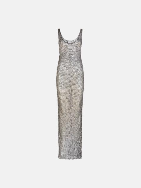 THE ATTICO DARK SILVER LONG DRESS