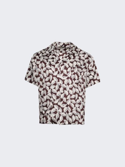 BODE Paper Birch Short Sleeve Shirt Brown White