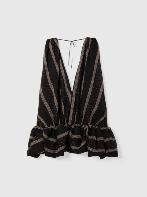 LIBEROWE PETRA SILK PEPLUM TOP