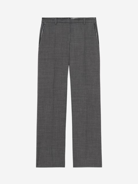 The Kooples BLACK AND GREY STRAIGHT-LEG TAILORED PANTS