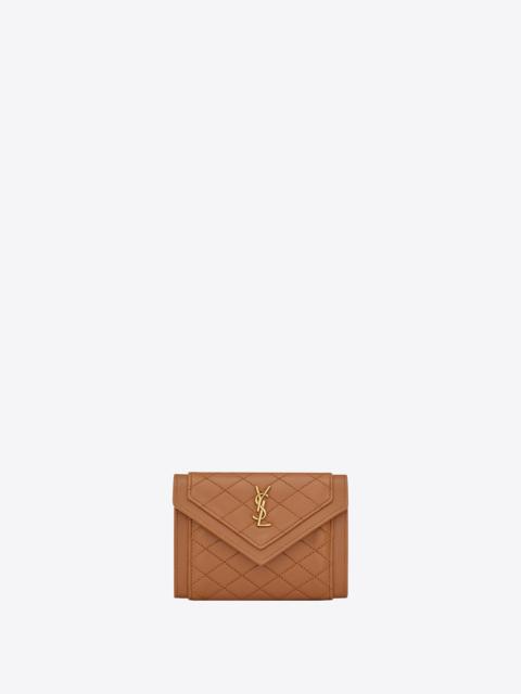SAINT LAURENT gaby small envelope wallet in quilted lambskin