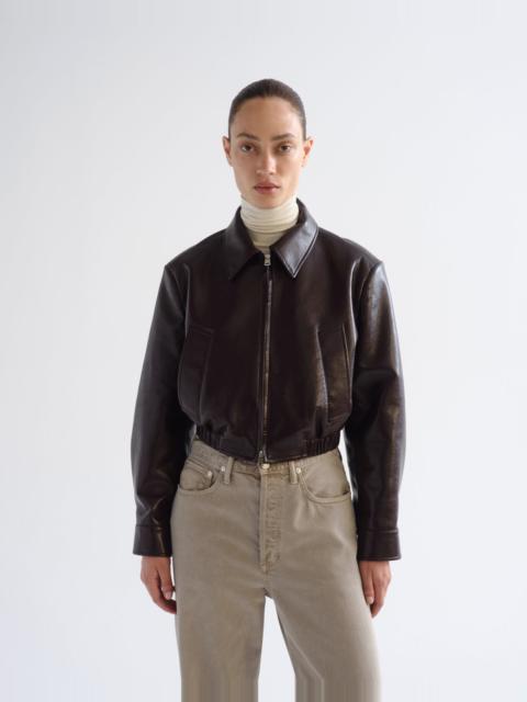 AGOLDE NAHLA CROPPED JACKET (RECYCLED LEATHER) IN MADERA