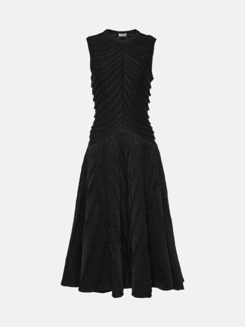 Alaïa textured cupro-silk blend midi dress