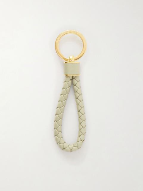 Bottega Veneta Intrecciato braided leather and gold-tone keyring Green