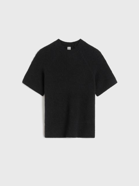 Raglan-sleeve terry knit black