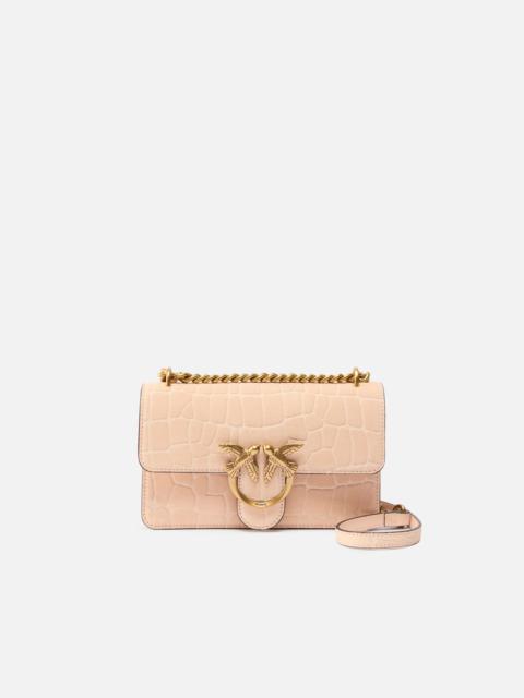 PINKO MINI LOVE BAG ONE SMALL CROSSBODY BAG IN CROCODILE-PRINT LEATHER