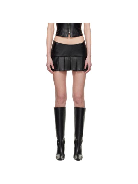 MISBHV Black School Faux-Leather Miniskirt