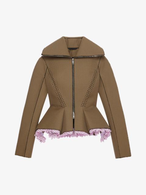 Givenchy JACKET IN TECHNICAL FIBER WITH BRODERIE ANGLAISE