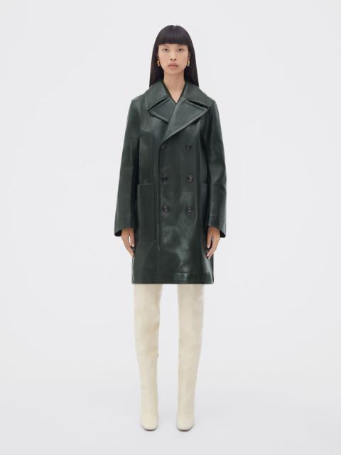 Bottega Veneta curved shape leather coat