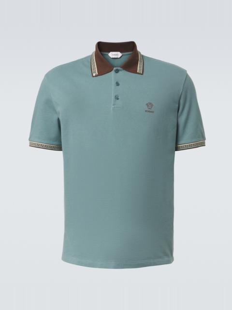 VERSACE Greca cotton piqué polo shirt