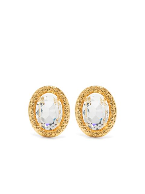 crystal-embellished polished-finish earrings