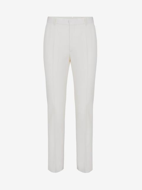Men's Tailored Cigarette Trousers in Soft White