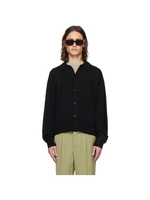 AMI Paris Black Ami de Cœur Cardigan