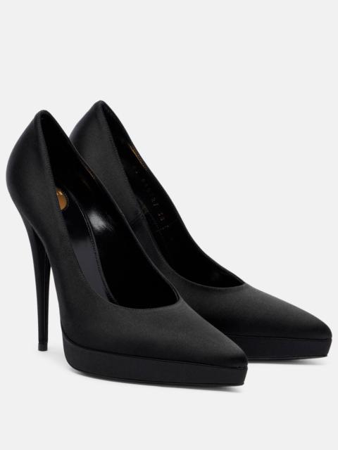 SAINT LAURENT Lisa 110 satin platform pump