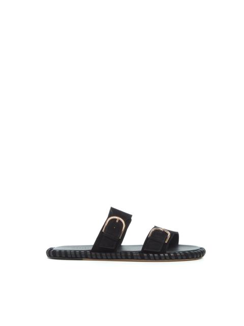 GABRIELA HEARST Sage Flat Sandal in Black Suede