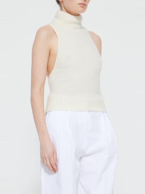 RÓHE Open Back Mohair-Blend Knit Top off-white