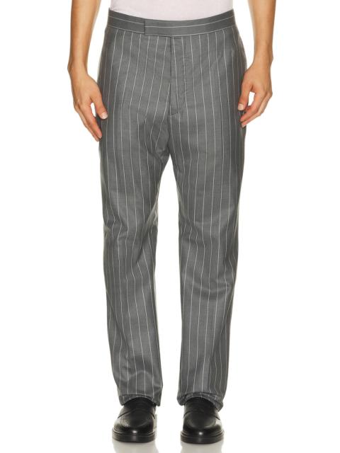 Thom Browne Fit 1 Backstrap Wool Flannel Chalk Stripe Trouser