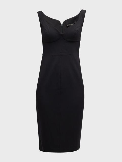 Black Halo Sleeveless Sweetheart Midi Sheath Dress