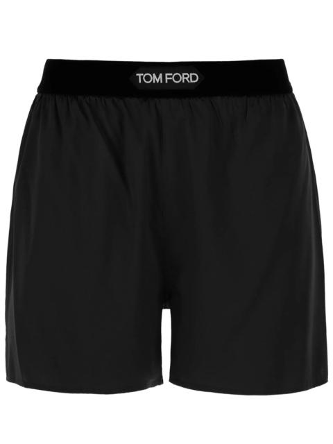 TOM FORD SILK SHORTS WITH VELVET BAND