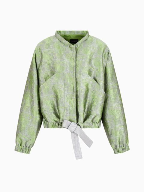 EMPORIO ARMANI Jacquard blouson with embossed geometric pattern