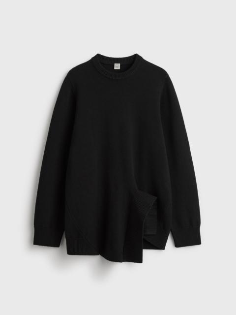TOTEME Asymmetric cashmere knit black