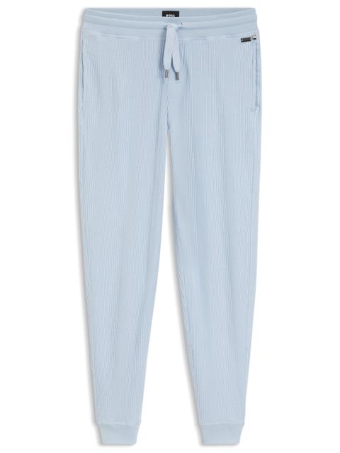 BOSS COTTON-BLEND SWEATPANTS WITH WAFFLE STRUCTURE