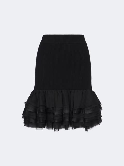 NINA RICCI Ruffled wool and cashmere miniskirt