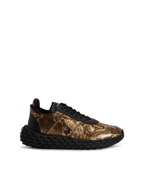 Urchin snakeskin-effect panelled sneakers