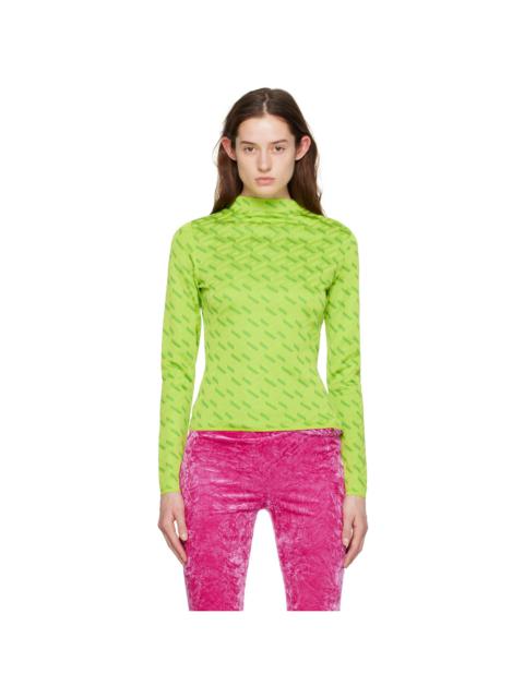 VERSACE Green La Greca Sweater