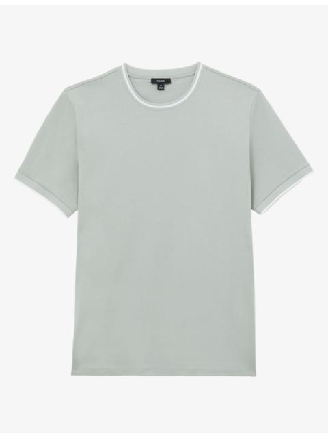 REISS Ainsley Contrast-Tipping Short-Sleeve Cotton T-Shirt
