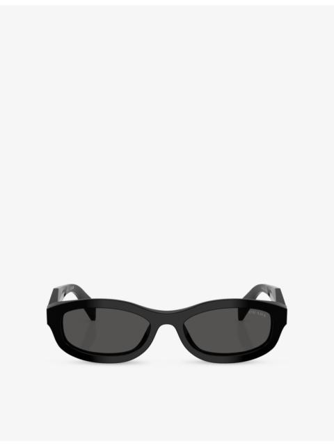 Prada PR D24S Oval-Frame Acetate Sunglasses