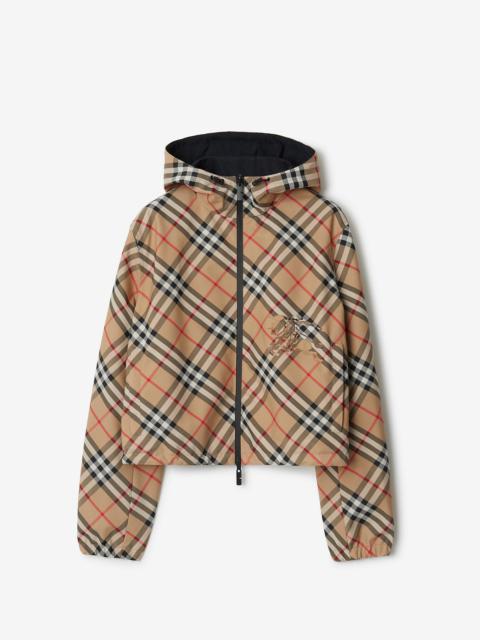 Cropped Reversible Check Jacket