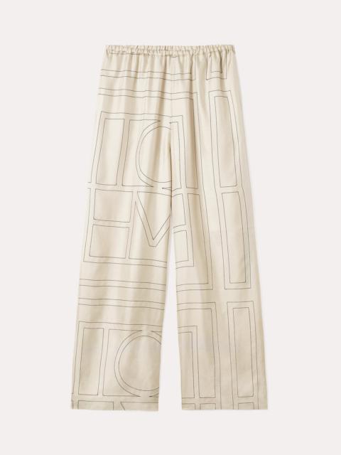 Totême Monogram silk pj bottoms ivory