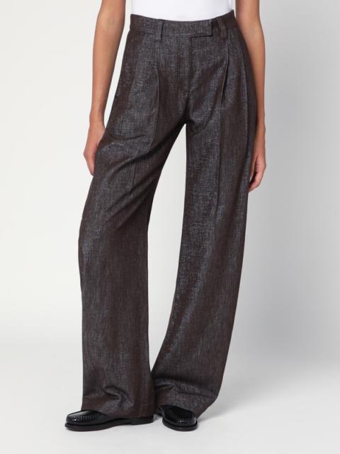 Brunello Cucinelli Wide brown trousers in cotton blend