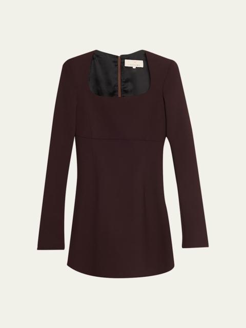 LIBEROWE Judy Long-Sleeve Wool Crepe Mini Dress
