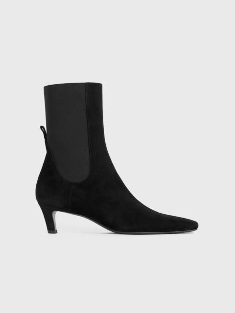 TOTEME The Mid Heel Suede Boot black