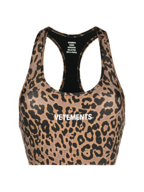 VETEMENTS leopard-print sports bra