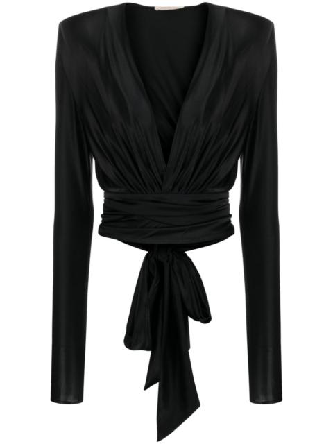ALEXANDRE VAUTHIER V-neck tied-waist blouse