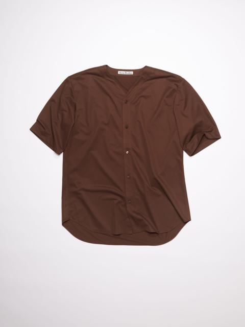 Acne Studios Collarless shirt - Dark brown