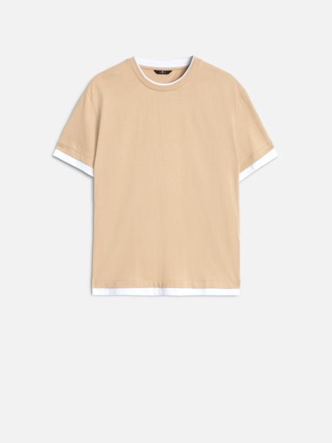 7 For All Mankind DOUBLE LAYER TEE in Tan