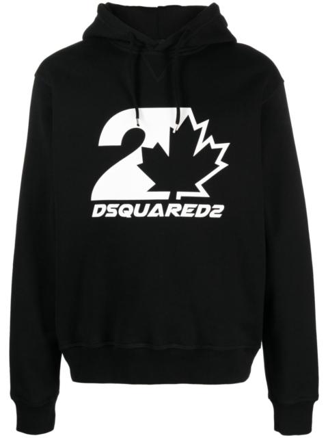 DSQUARED2 logo-print cotton drawstring hoodie