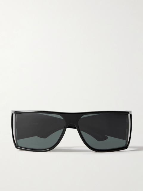 SAINT LAURENT Oversized D-frame acetate sunglasses Black