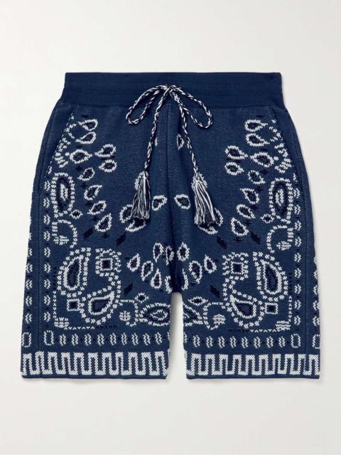 Alanui Straight-Leg Bandana-Jacquard Cotton-Blend Drawstring Shorts