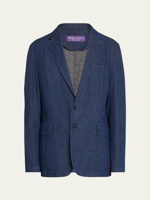 Ralph Lauren Men's Kent Hand-Tailored Denim Suit Jacket
