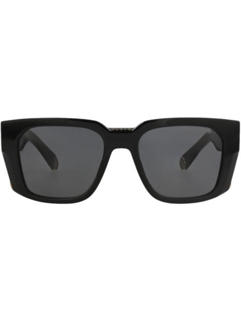PHILIPP PLEIN Philipp Plein Square-Frame Acetate Sunglasses Black Black Smoke (SPP130M-54-0700)