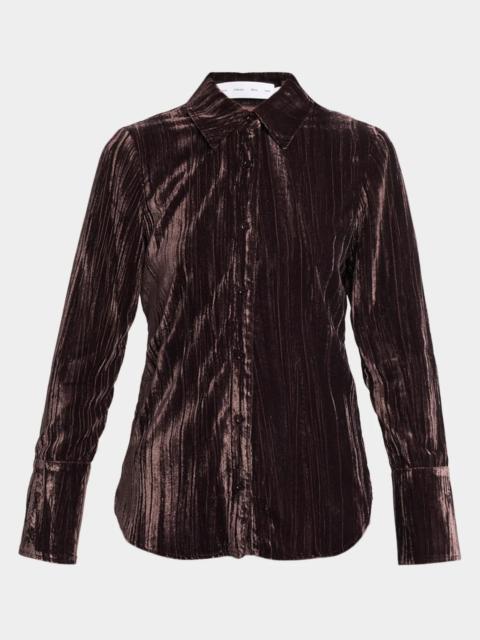 Proenza Schouler Madi Crinkled Button-Front Top