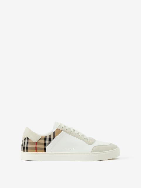 Burberry Leather, Suede and Check Sneakers